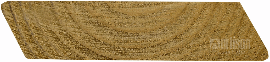 Čelní hrana Fasádního obkladu Rhombus SSS - karamelová barva viditelně v celém průřezu obkladu